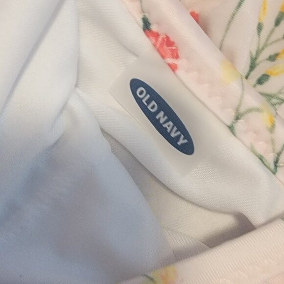 Old Navy Pink Floral Ruffled One-Shoulder Swim Top - Picture 10 of 11